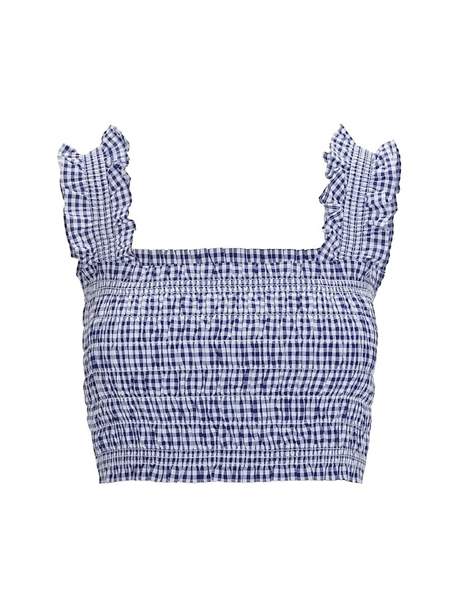 Women's The Azalea Nap Top - Navy Gingham - Size XXL