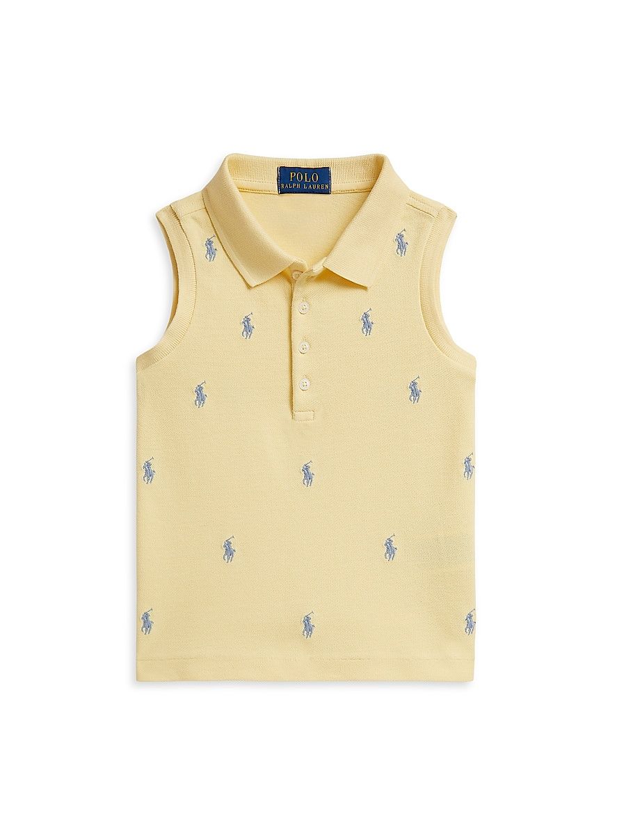 Little Girl's & Girl's Logo Embroidered Polo Shirt - Yellow - Size 16