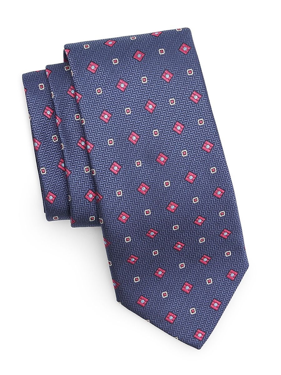 Men's Medallion Silk Tie - Blue