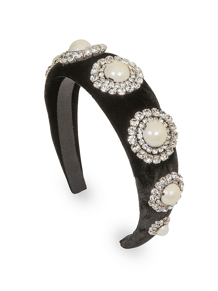 Women's Sidney Embellished Headband - Black Pearl