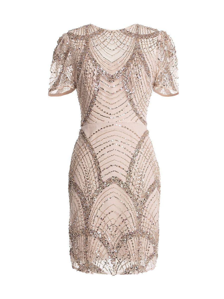 Women's Lee Embellished Body-Con Minidress - Rose Gold - Size XXL