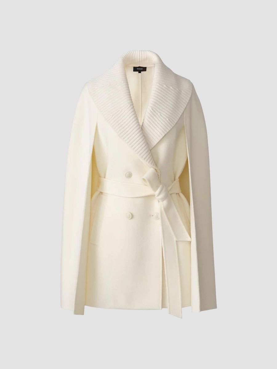 Mackage Women's Susie Wool Cape Coat - Cream - Size XS