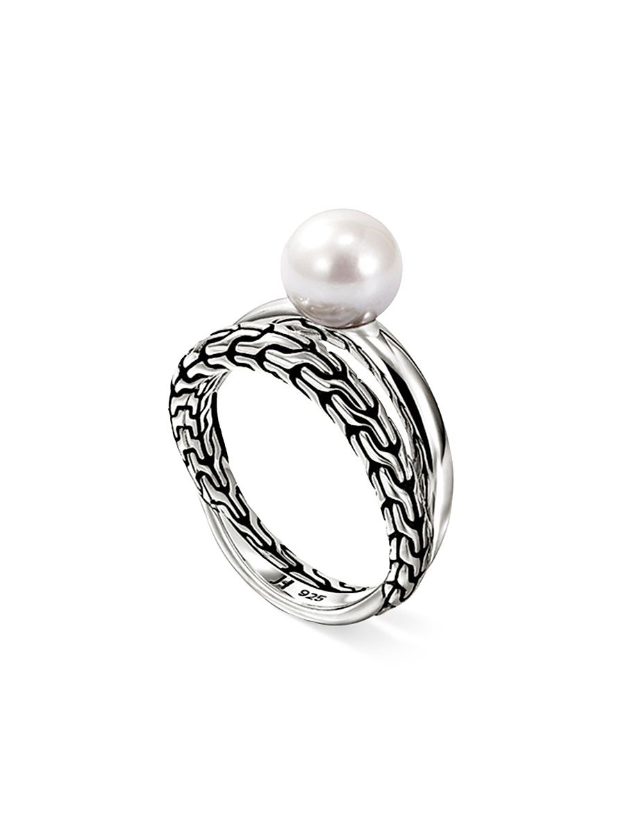 Women's JH Essentials Sterling Silver & Cultured Freshwater Pearl Ring - Silver - Size 8