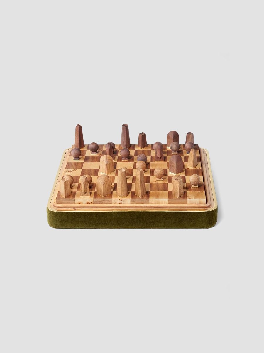 AERIN Velvet Chess Set - Green