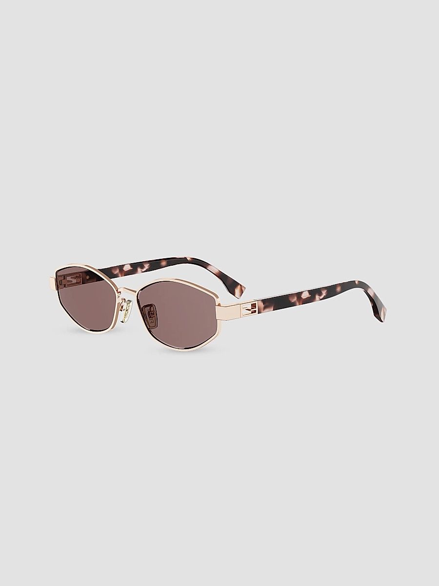 Women's Tube Baguette 56MM Geometric Sunglasses - Pink Gold
