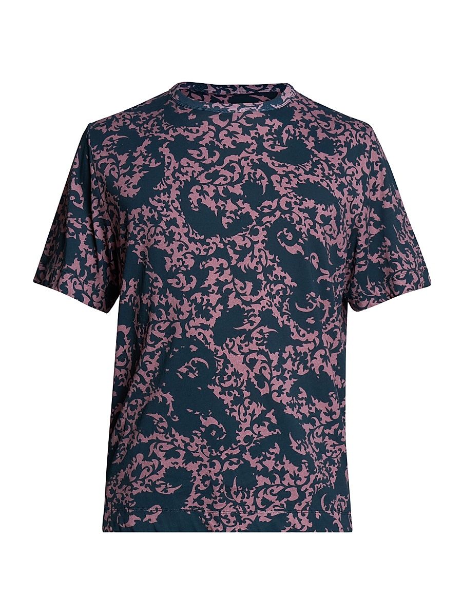 Men's Baroque Print Cotton T-Shirt - Old Rose - Size XL