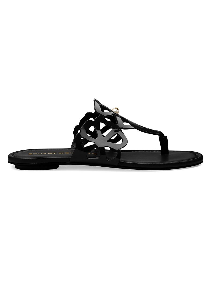 Women's Jasmine Patent Leather T-Strap Sandals - Black - Size 9