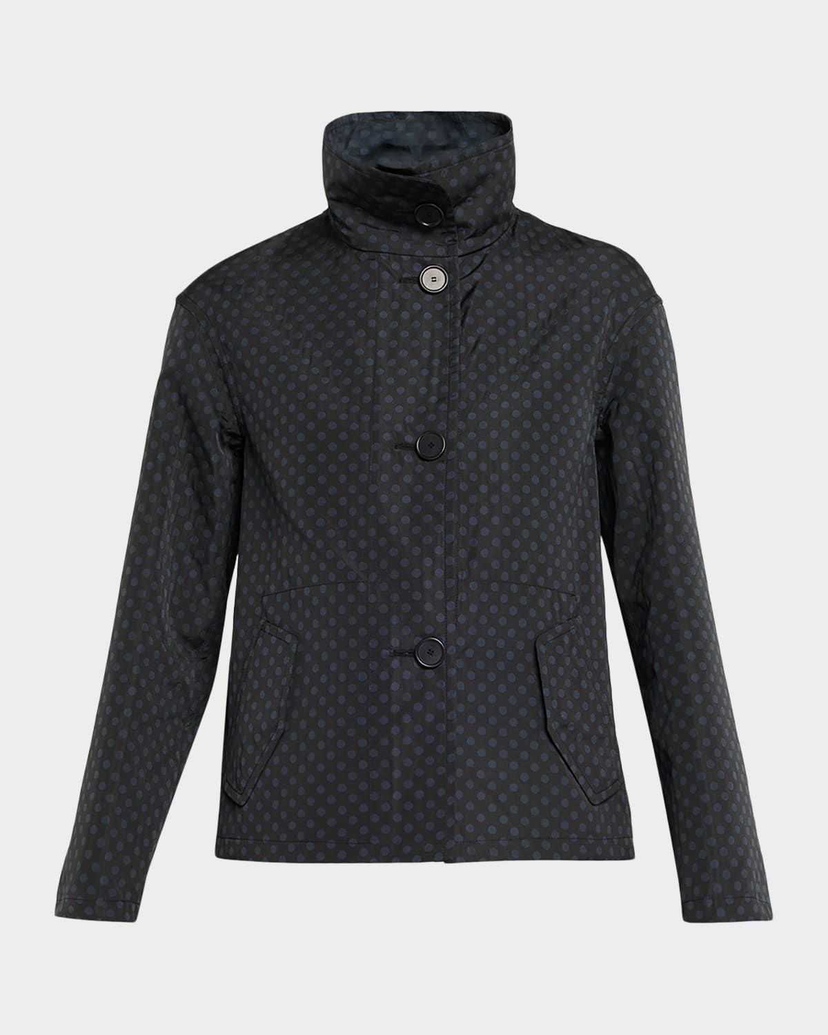 Polka-Dot Single-Breasted Jacket