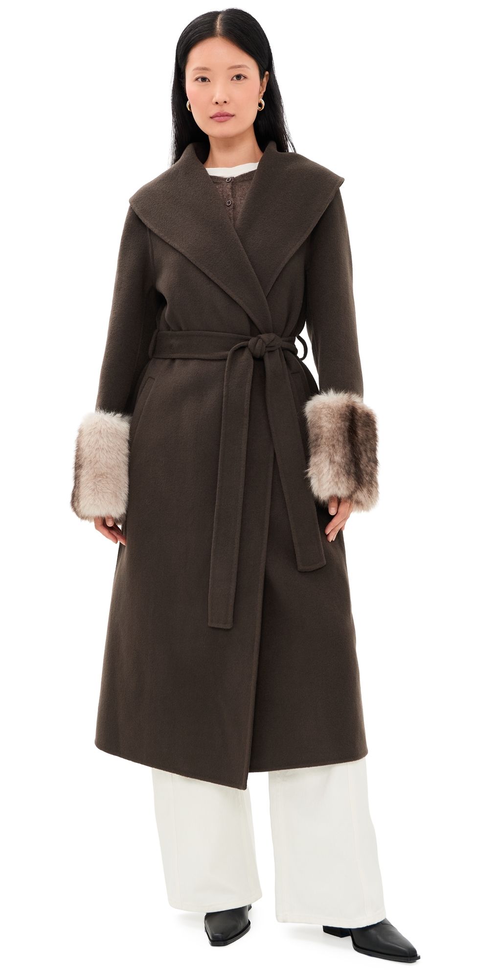 Apparis Jill Wool Coat Brown/Grey Mink XXS