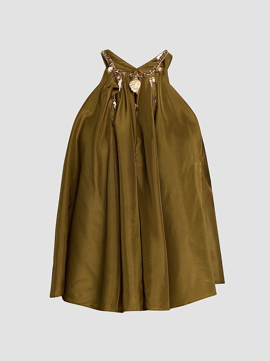 Women's Mahon Silk Blouse - Olive - Size 10