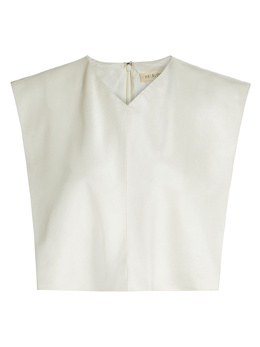 Women's Gemma Silk Sleeveless Top - Ivory - Size Large