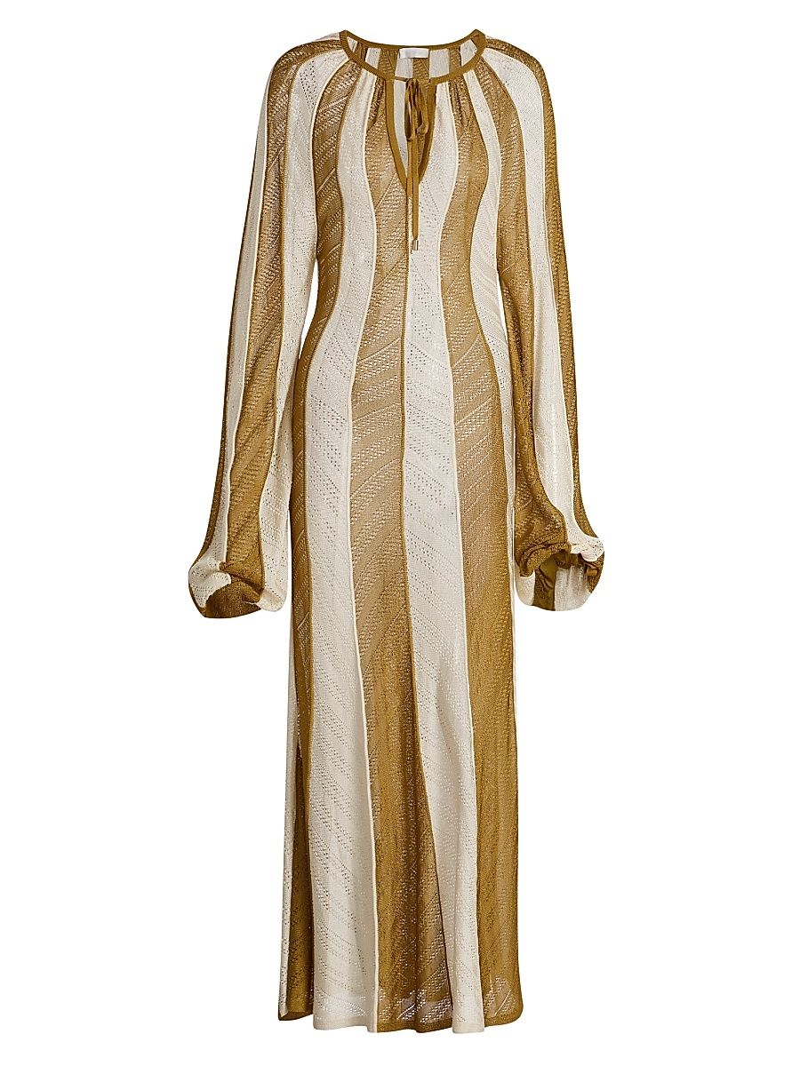 Women's Mahon Splice Stripe Maxi Dress - Spliced Khaki - Size 8
