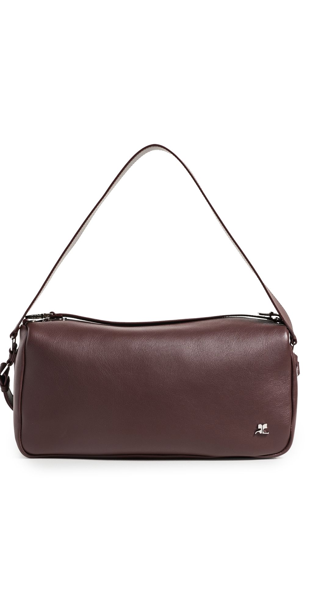 Courrèges Calfskin Medium Three Sixty Shoulder Bag Burgundy One Size