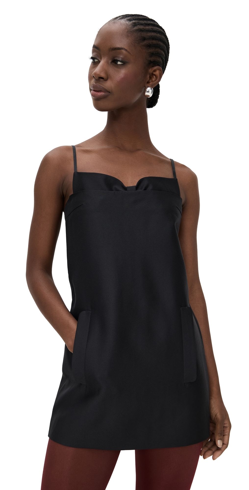 SHUSHU/TONG Double Corset Straps Dress Black 12