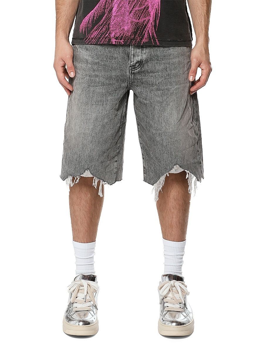 Men's High Summer Distressed Denim Shorts - Black - Size 30