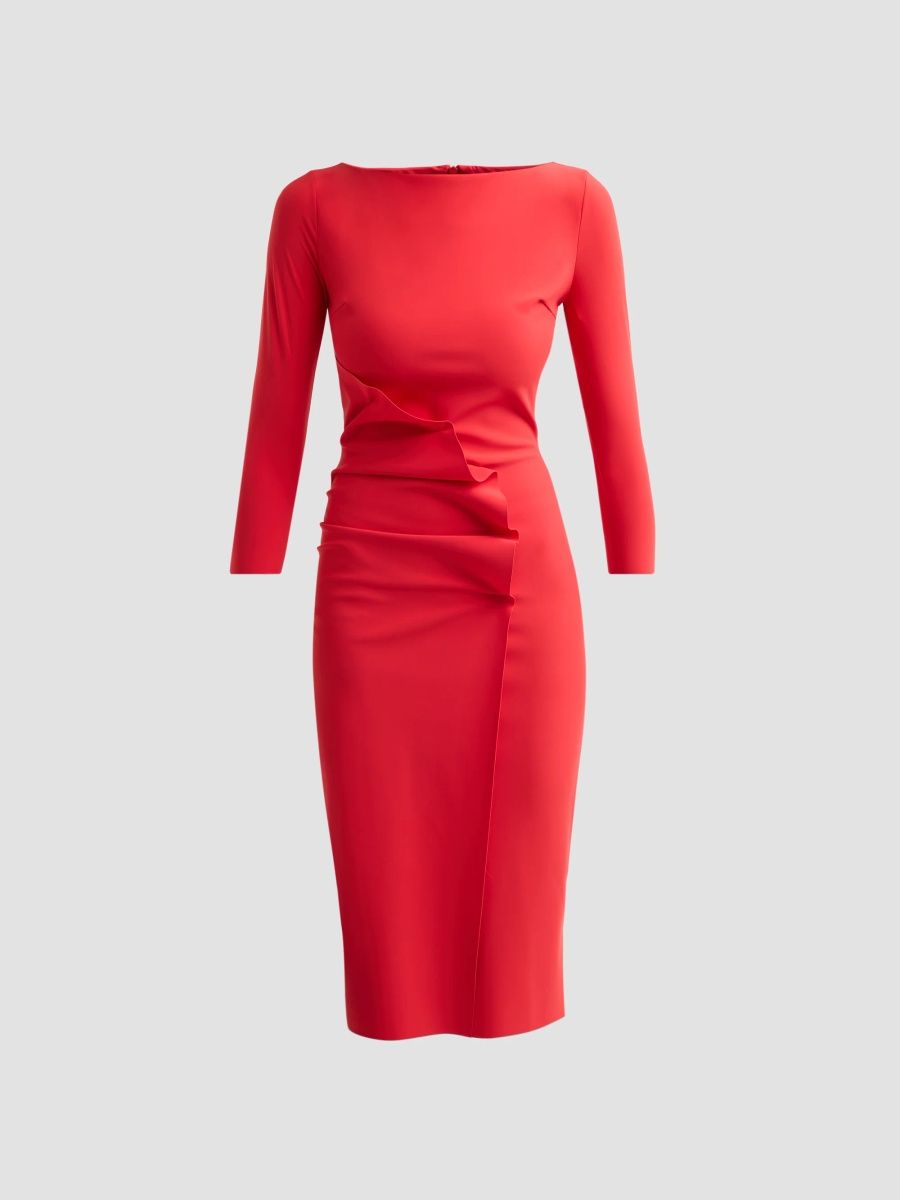Chiara Boni La Petite Robe Women's Sheri Jersey Ruched Midi Dress - Passion - Size 16
