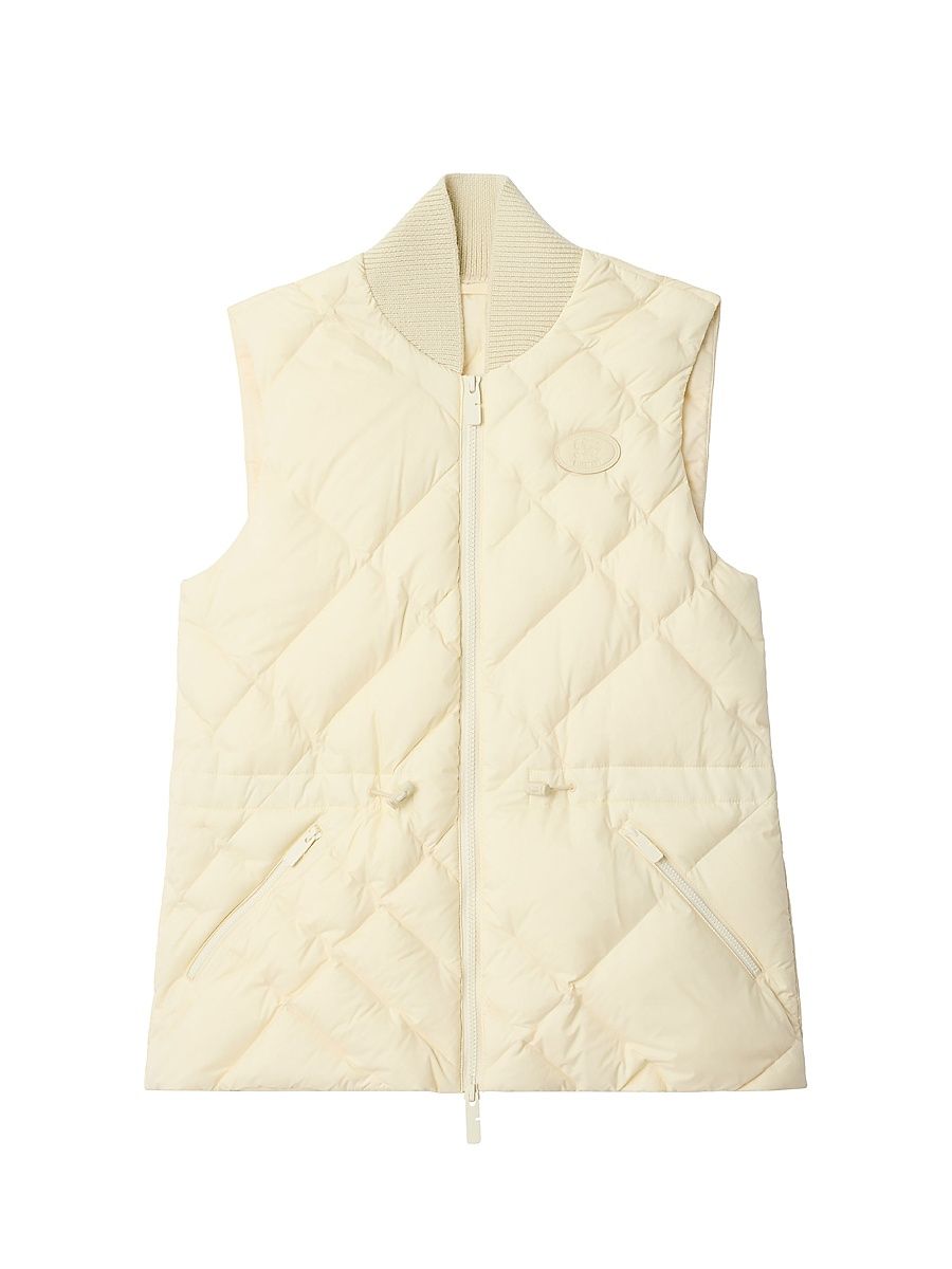 Women's Check-Stitch Down Vest - Ceramic White - Size XXS