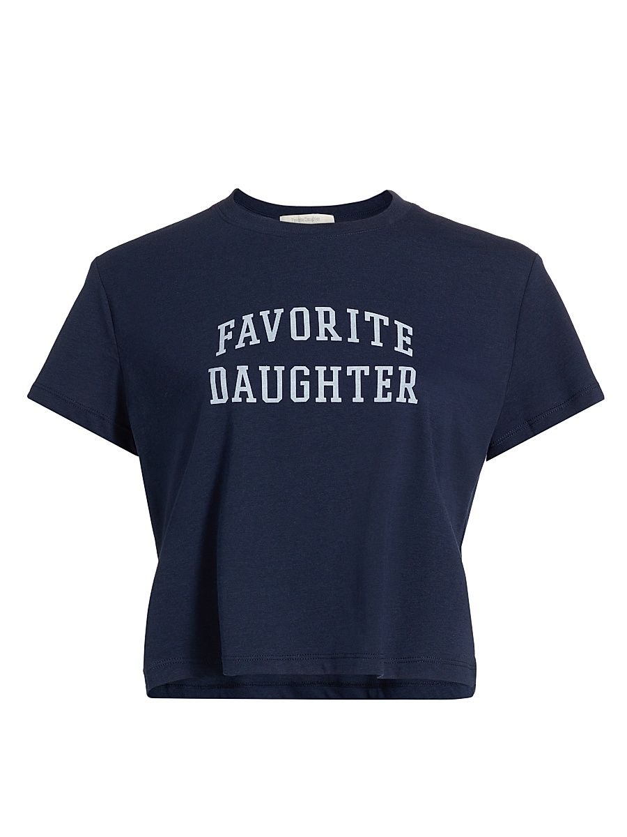 Women's Collegiate Crop T-Shirt - Navy - Size XS