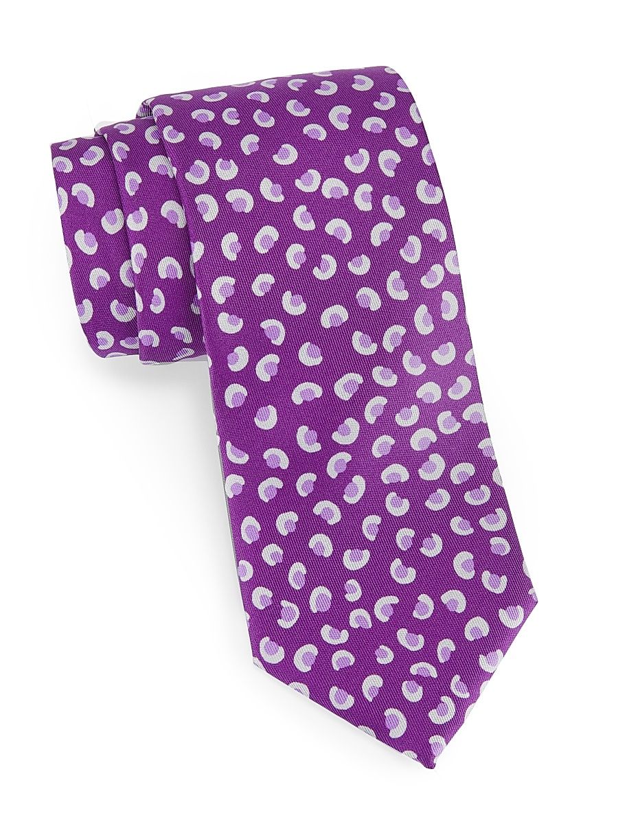 Men's Bean Silk Tie - Purple Pink