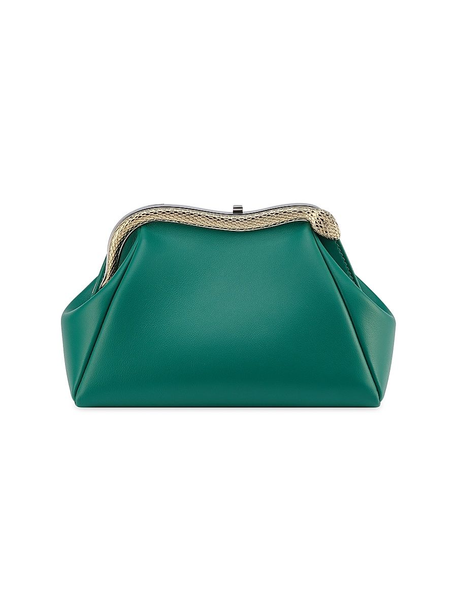 Women's Serpenti Forever Leather Clutch - Emerald Green