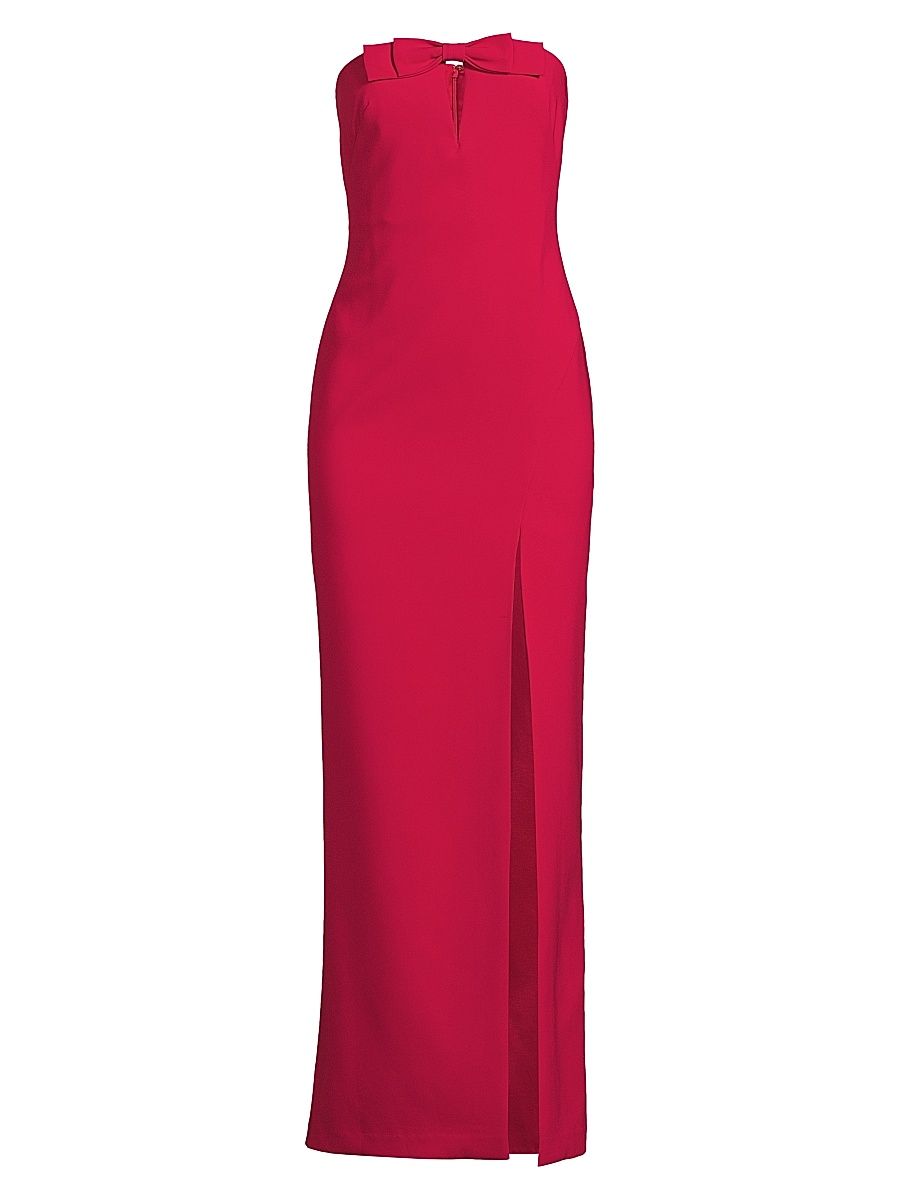 Women's Crepe Strapless Maxi Dress - Red Ruby - Size 12