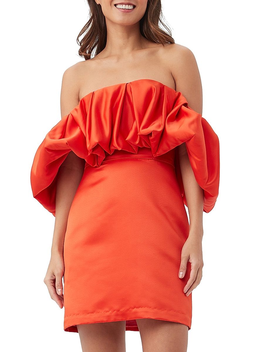 Women's Nia Bubble Off-The-Shoulder Dress - Firefinch - Size 8