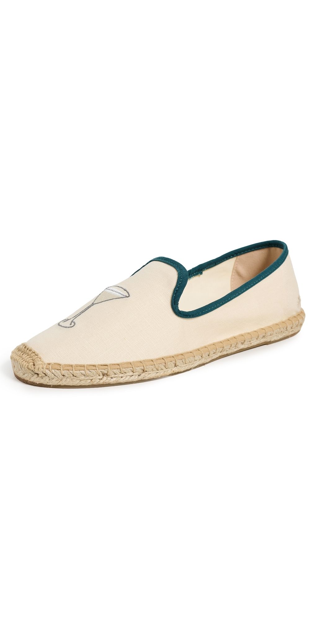 Soludos The Smoking Espadrilles Ivory/Green 11-11.5