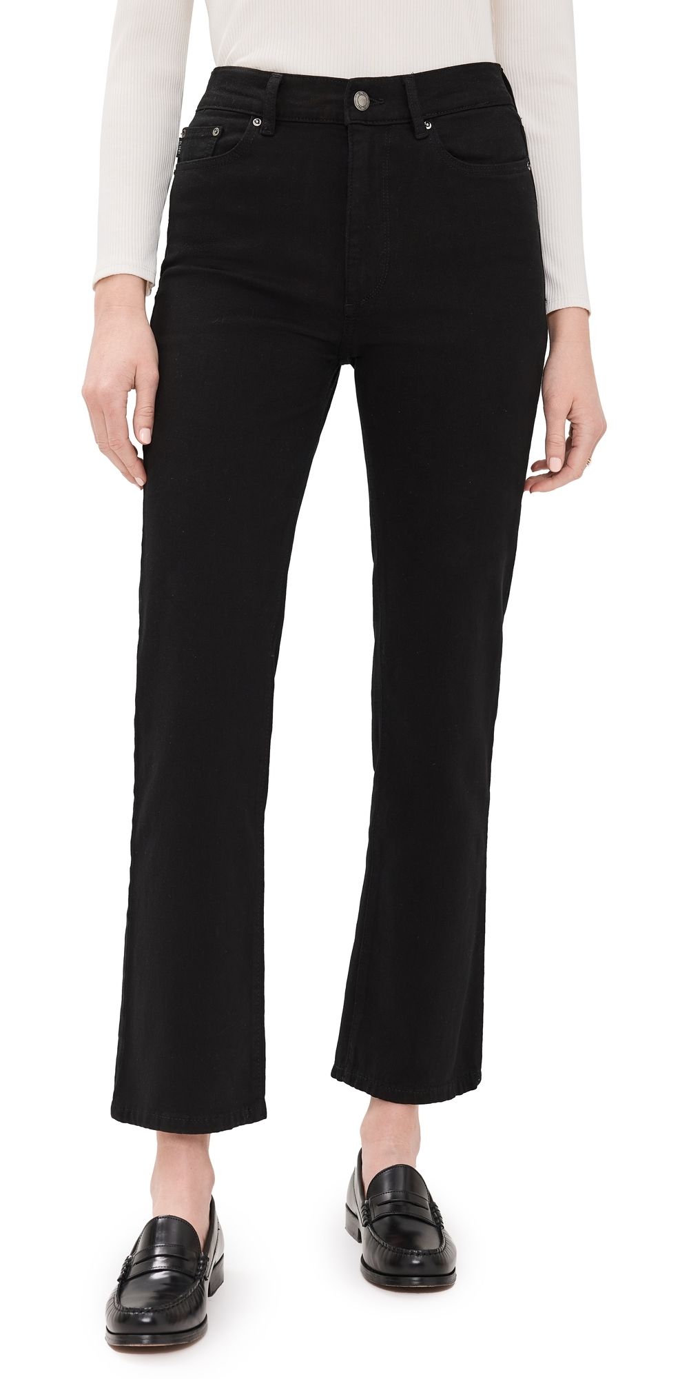 DL1961 Halle Straight High Rise Instasculpt Jeans Black Peach (Ultimate) 29