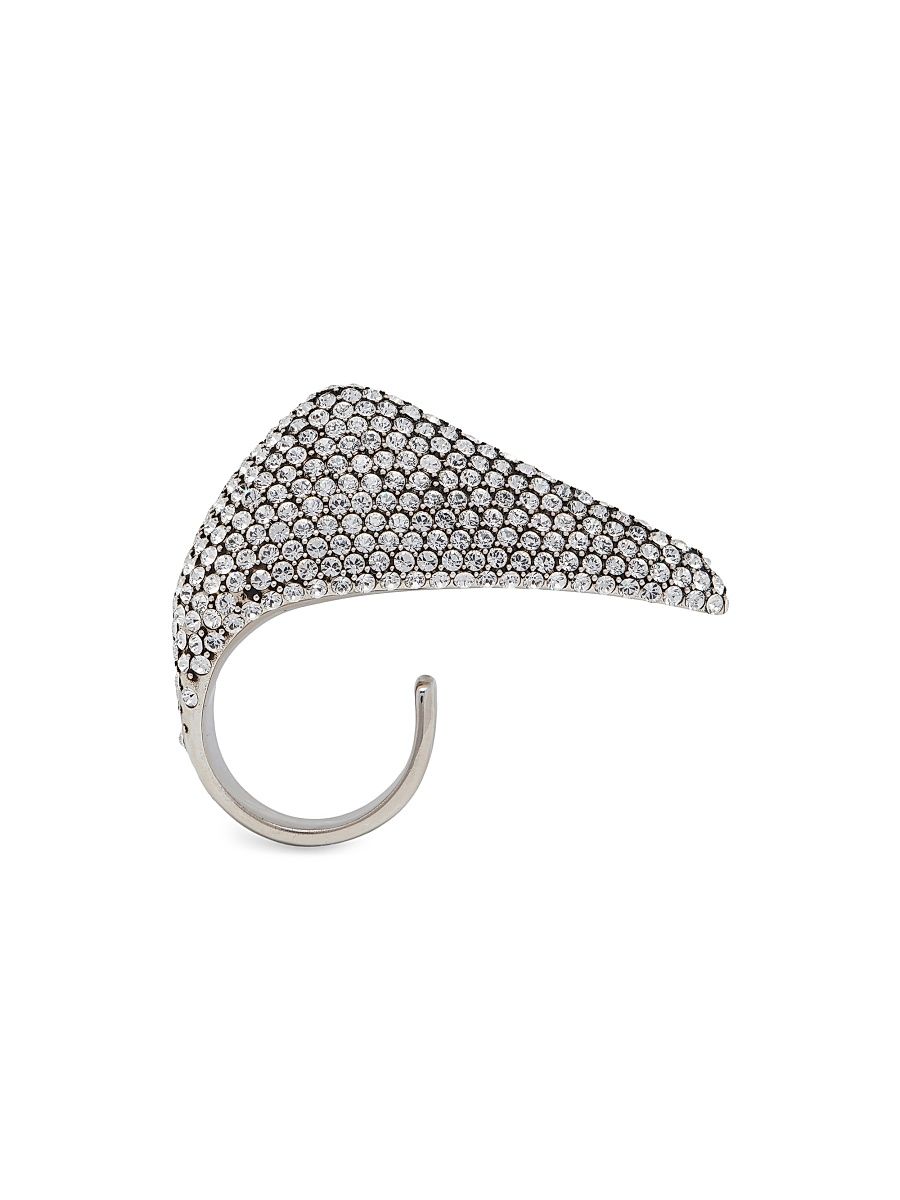 Women's Silvertone & Crystal Claw Ring - Silver - Size 6.5