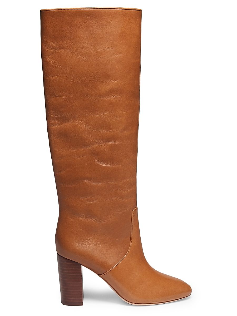 Women's Goldy 90MM Leather Tall Boots - Safari - Size 11