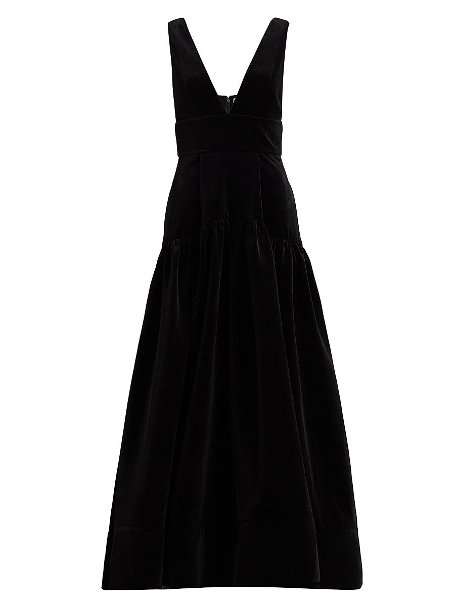 Women's Lila Velvet Maxi Dress - Black - Size 14