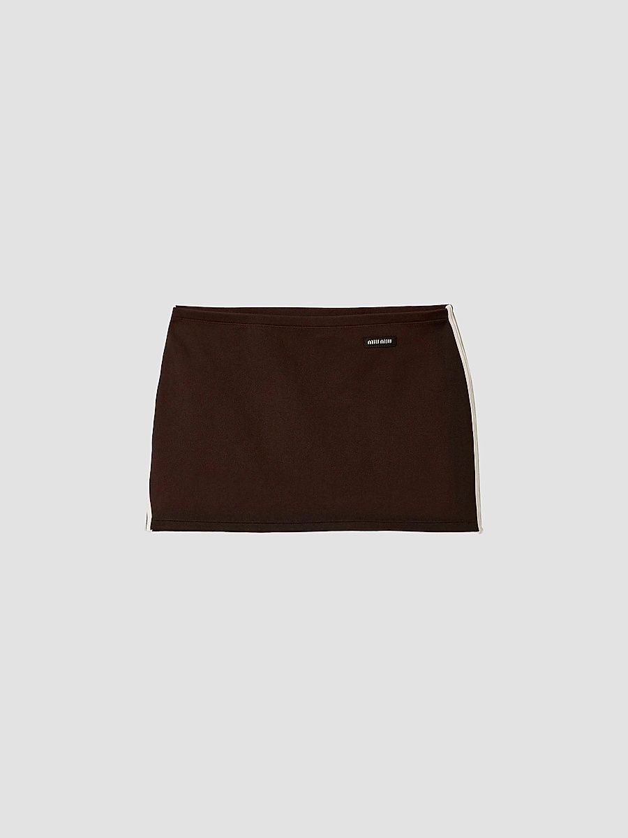 Miu Miu Women's Technical Yarn Miniskirt - Brown - Size 8