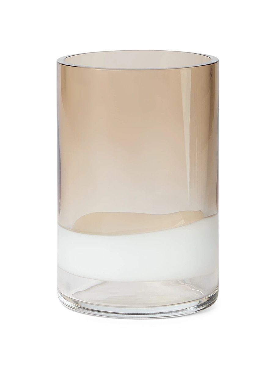 Murano Glass Small Striped Cylinder Vase - Natural