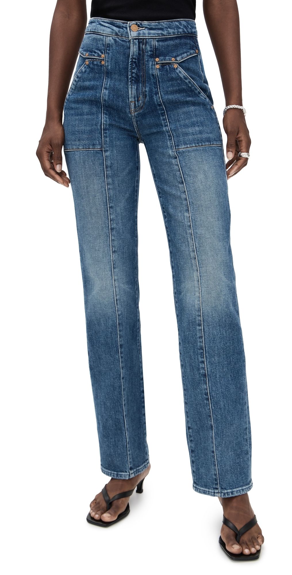 MOTHER The Riveter Rambler Zip Sneak Jeans Bending The Rules 31