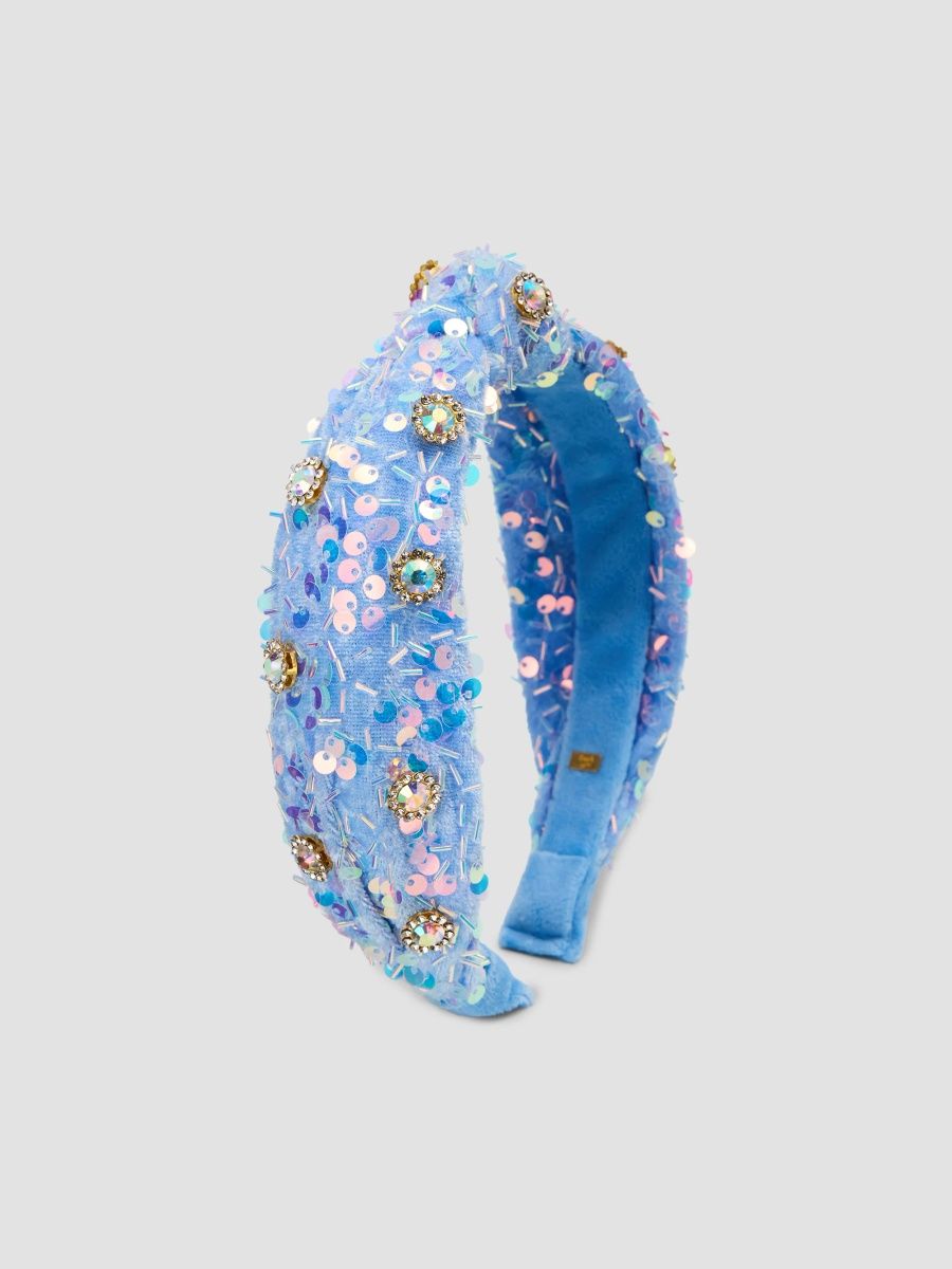 Bari Lynn Girl's Girl's Sequin & Sparkle Headband - Blue