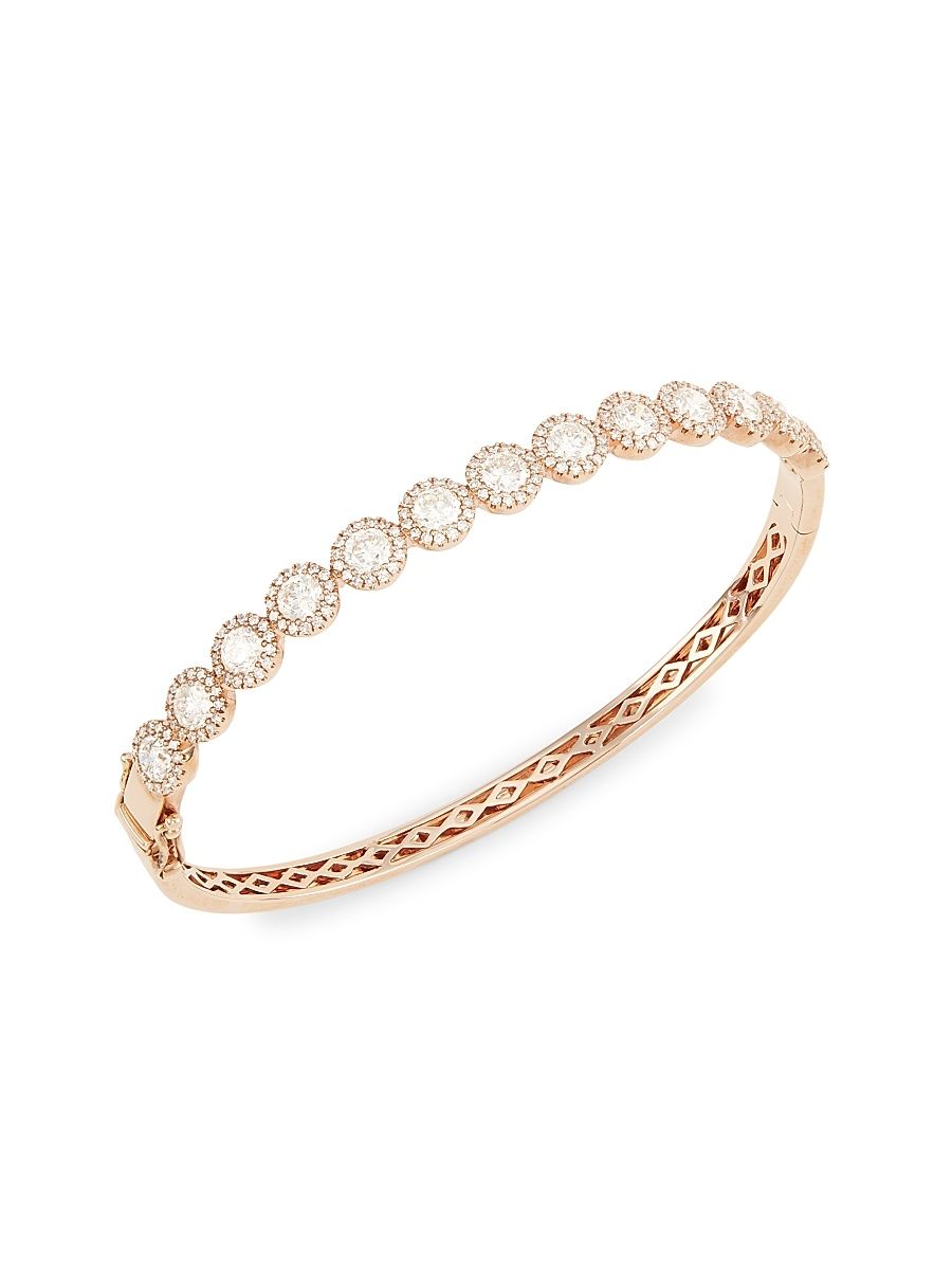 Women's 14K Rose Gold & 3.17 TCW Diamond Bangle - Rose Gold