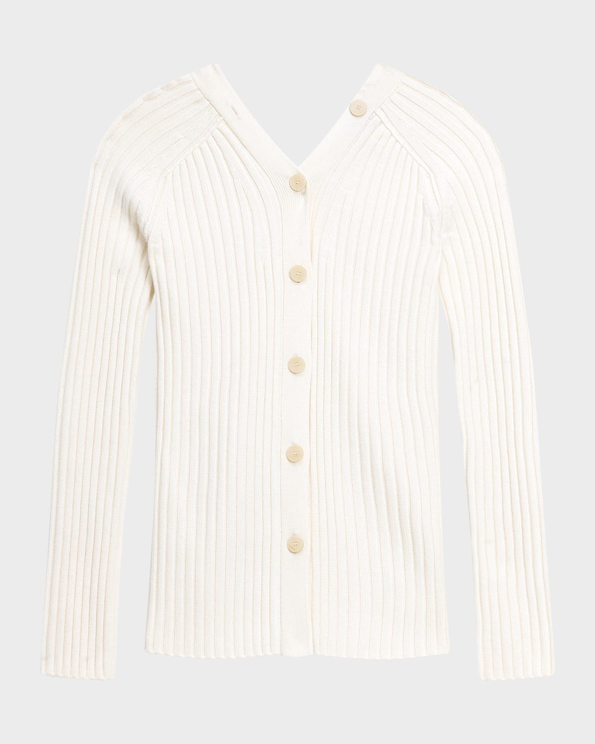 Buttoned Wool-Blend Cardigan
