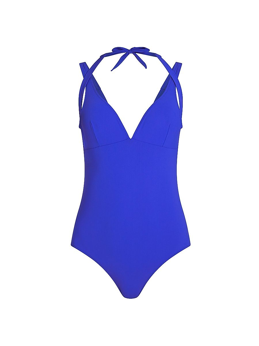 Women's Laguna Halterneck One-Piece Swimsuit - Blue - Size Large