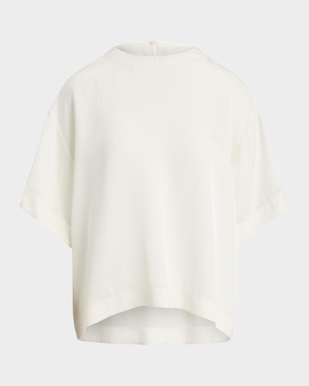 Elbow-Sleeve Crepe Back Satin Tee