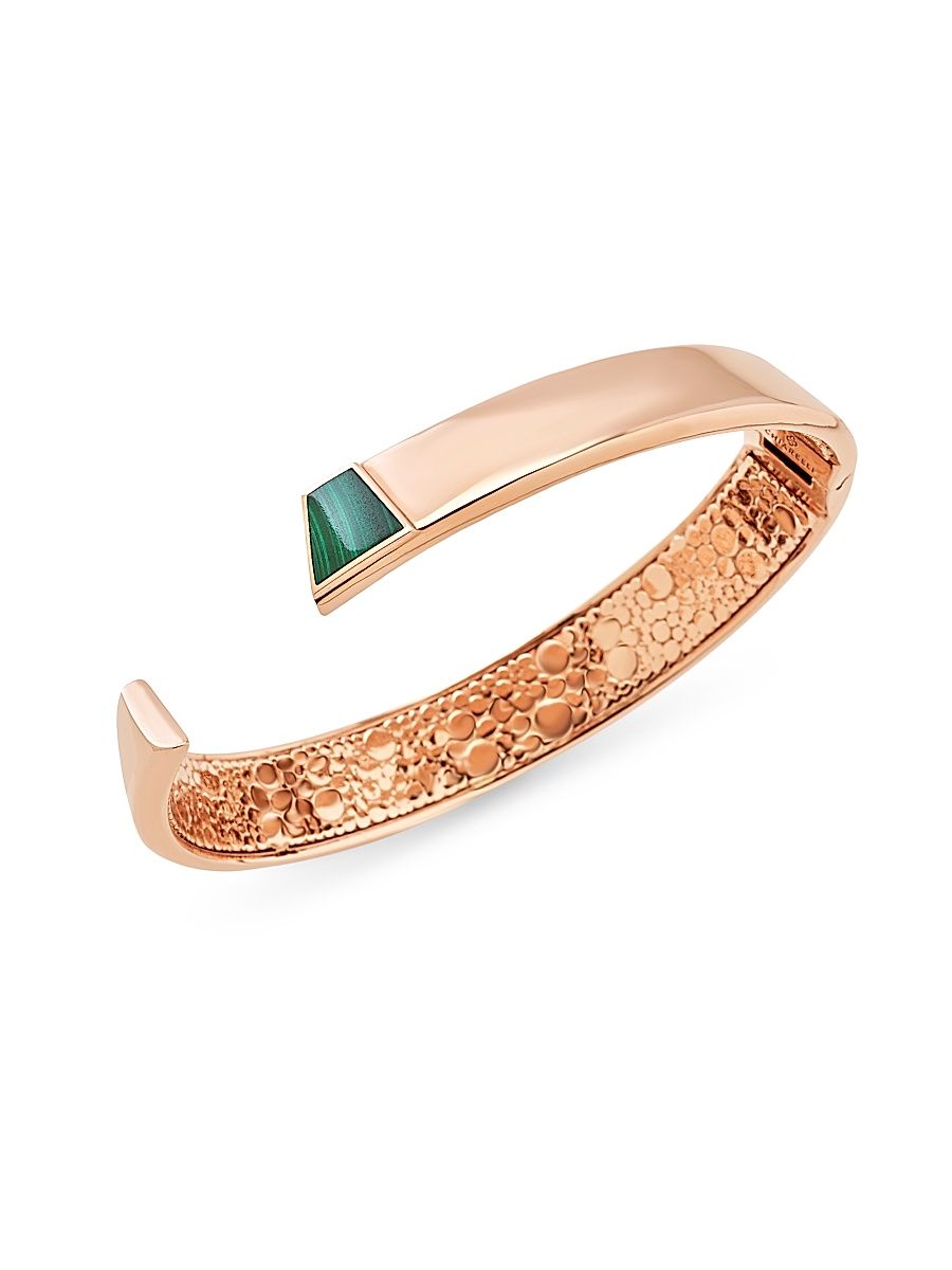 Women's Volumi 18K Rose Gold & Malachite Cuff - Rose Gold