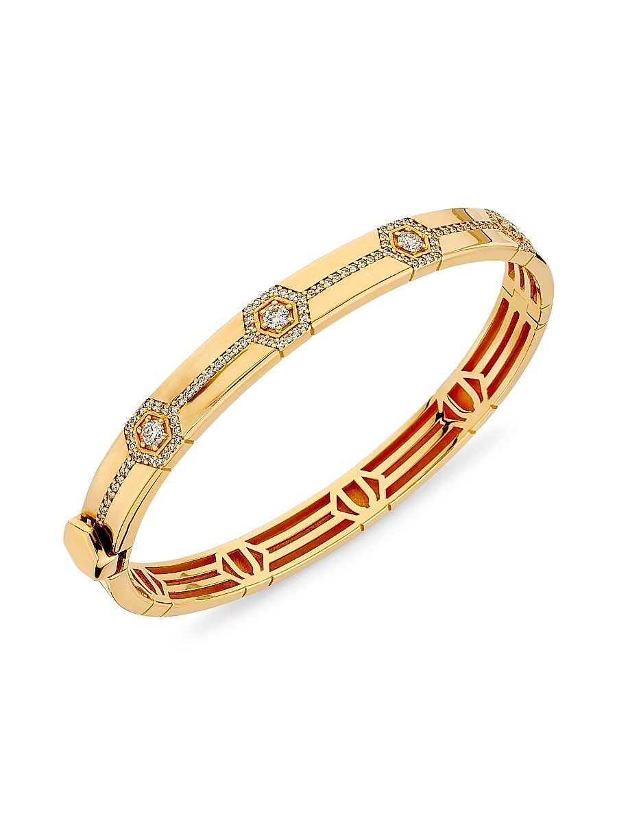 Women's Baia Sommersa 18K Yellow Gold & 1.24 TCW Diamond Bangle - Yellow Gold