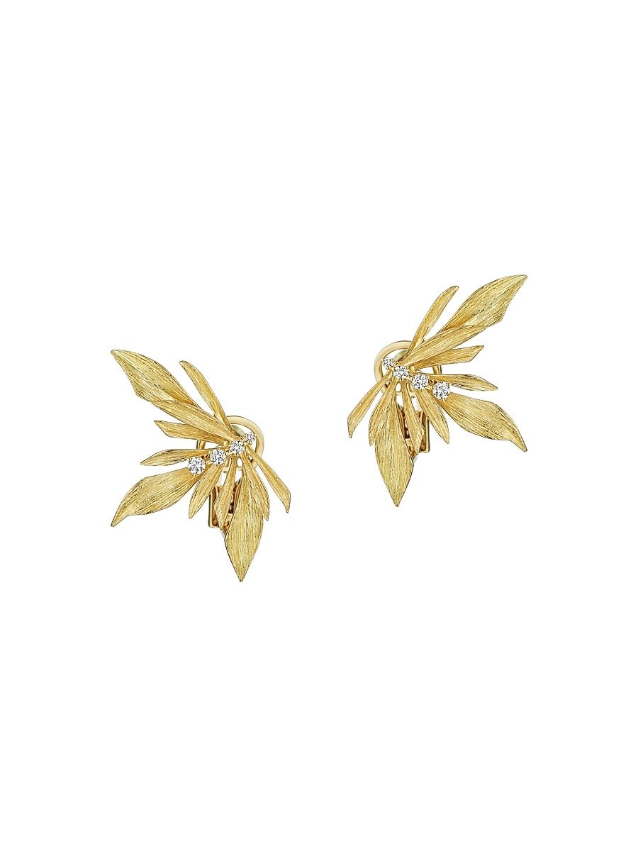 Women's Bahia 18K Gold & Diamond Stud Earrings - Yellow Gold