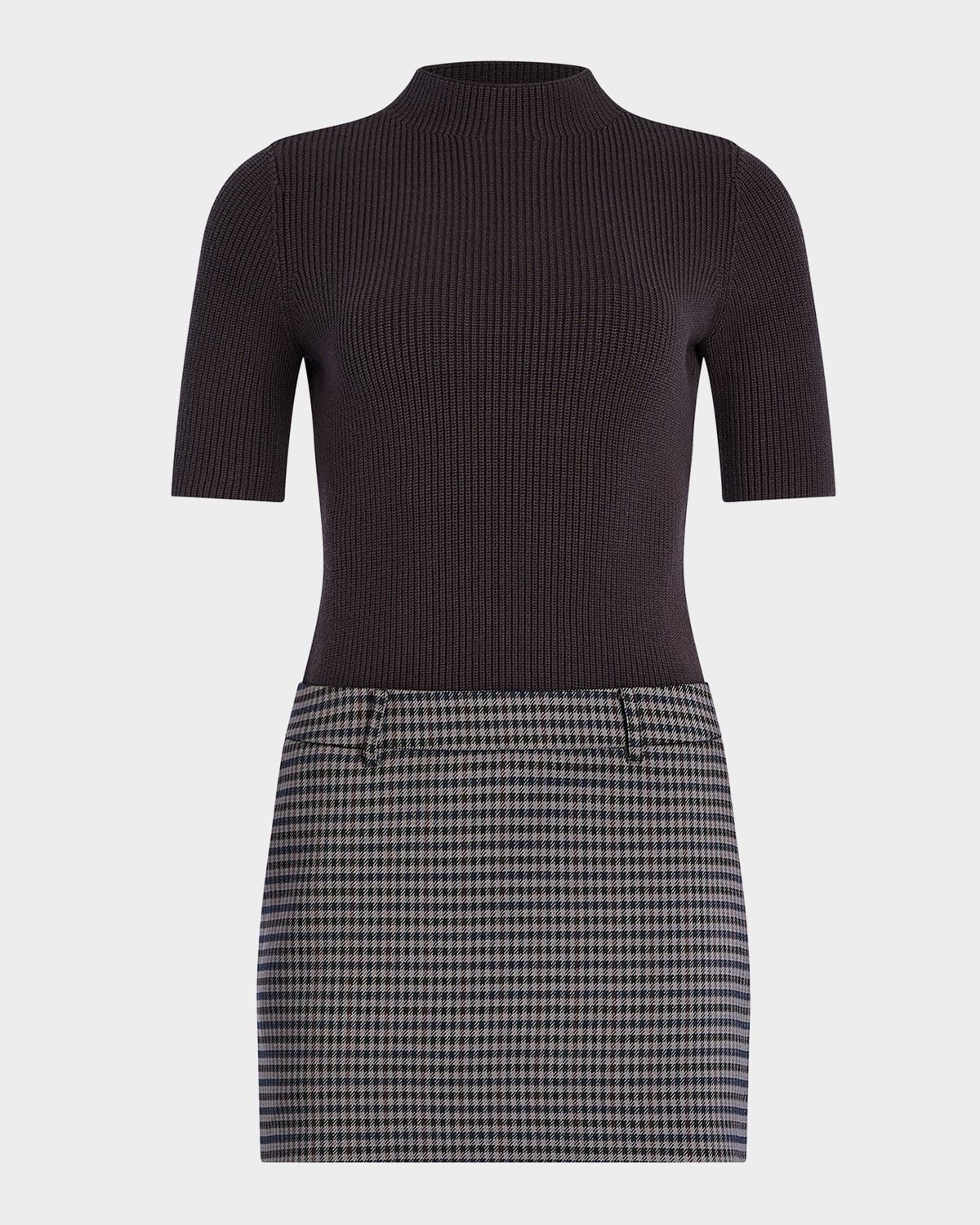 Jann Combo Mock-Neck Mini Dress