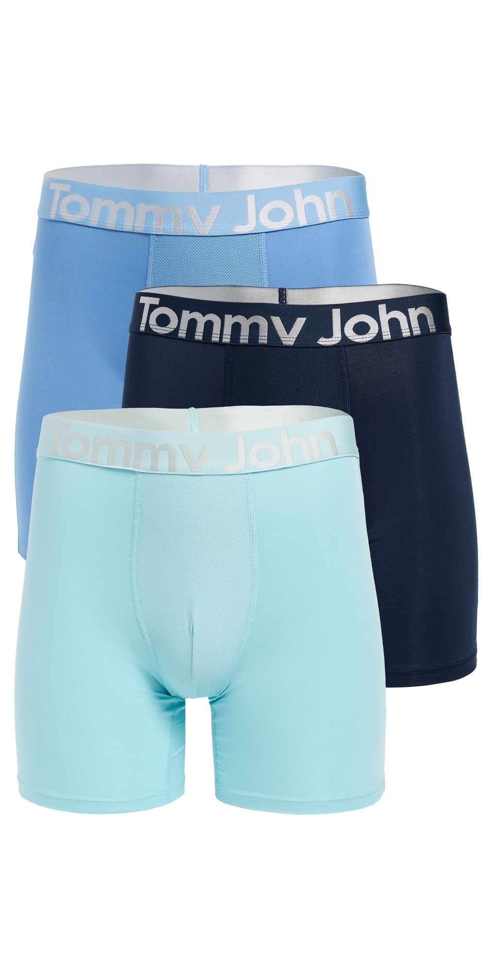 Tommy John 360 Sport 6 Boxer Briefs 3 Pack Dress Blues/Provence/Blue Elix L