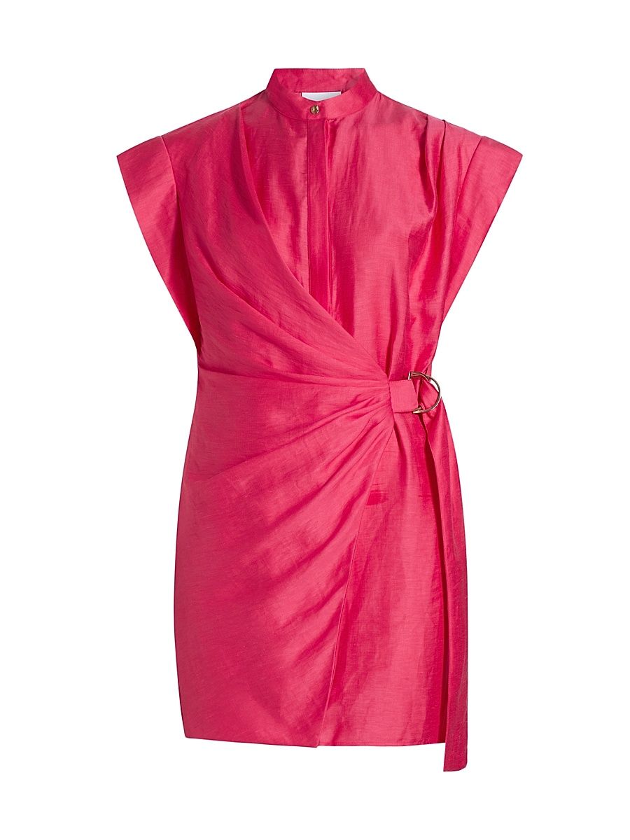 Women's Remnar Linen-Blend Minidress - Berry Pink - Size 6