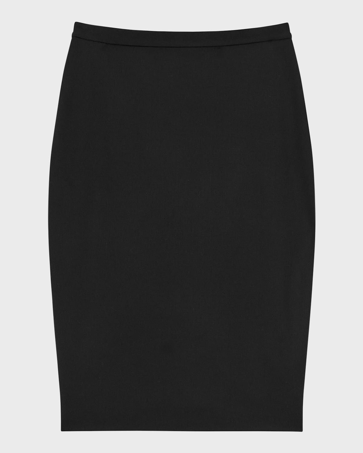 Traceable Wool Knee-Length Pencil Skirt