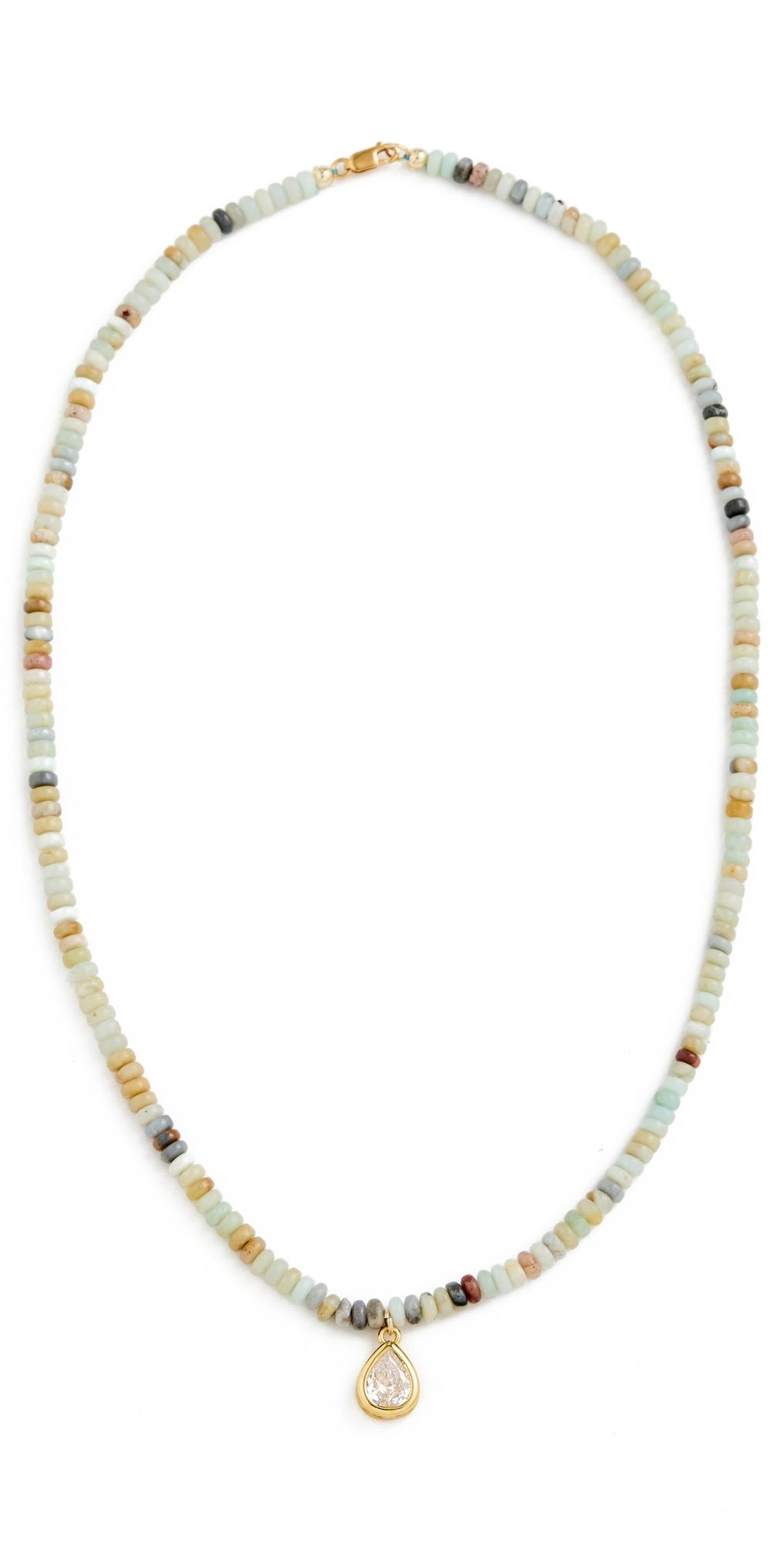 Alexa Leigh Seafoam Beaded Necklace Yellow Gold One Size