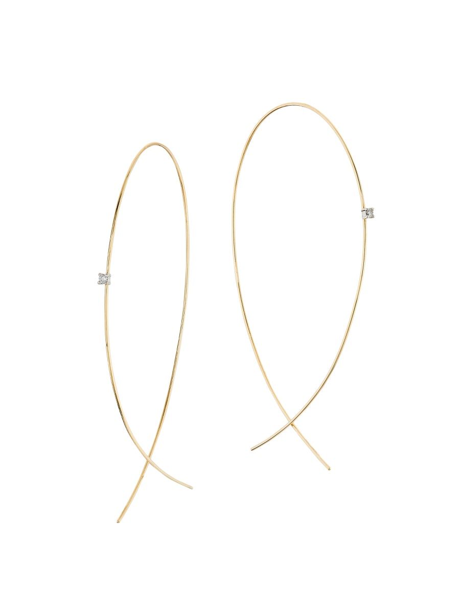 Lana Women's Two-Tone 14K Gold & 0.06 TCW Diamond Threader Earrings - Yellow Gold