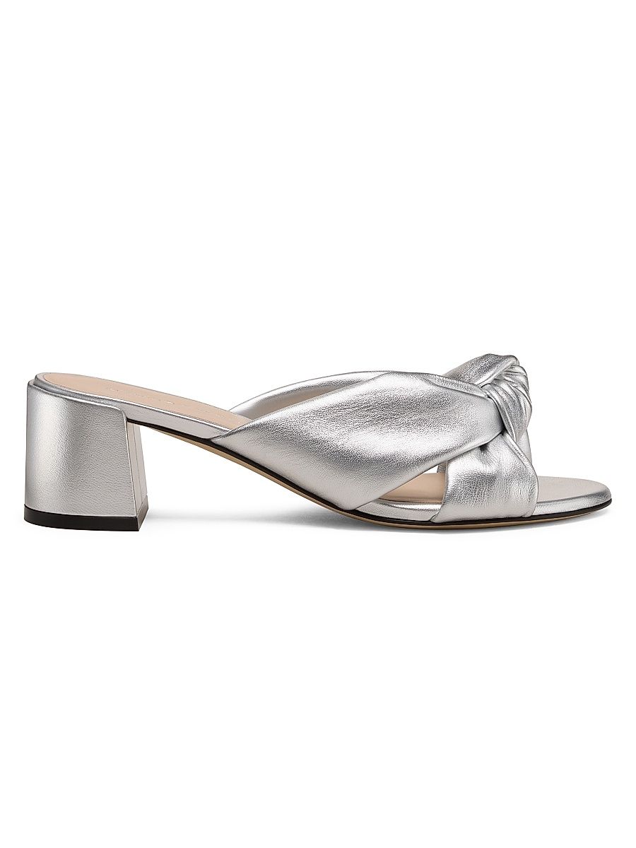 Women's Soplaya 50MM Block Slide Sandals - Silver - Size 9.5
