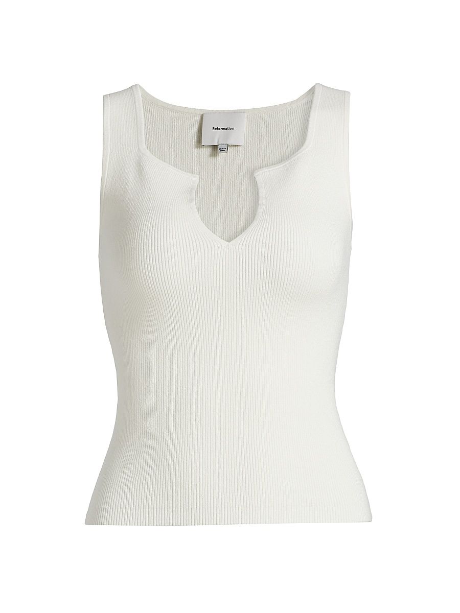 Women's Rylie Cotton Sweater Tank - Fior Di Latte - Size XL